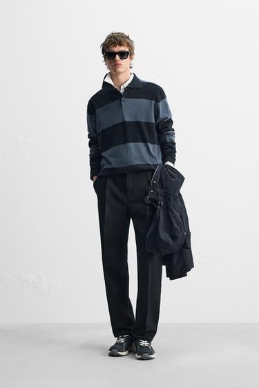 STRIPED KNIT POLO SHIRT - striped by Zara - Image 0