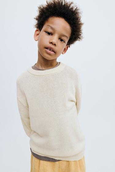 STORIESZ - COTTON AND LINEN KNIT JUMPER - Light beige by Zara