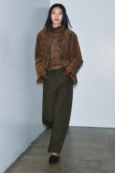 ZW COLLECTION BALLOON TROUSERS - Dark green by Zara