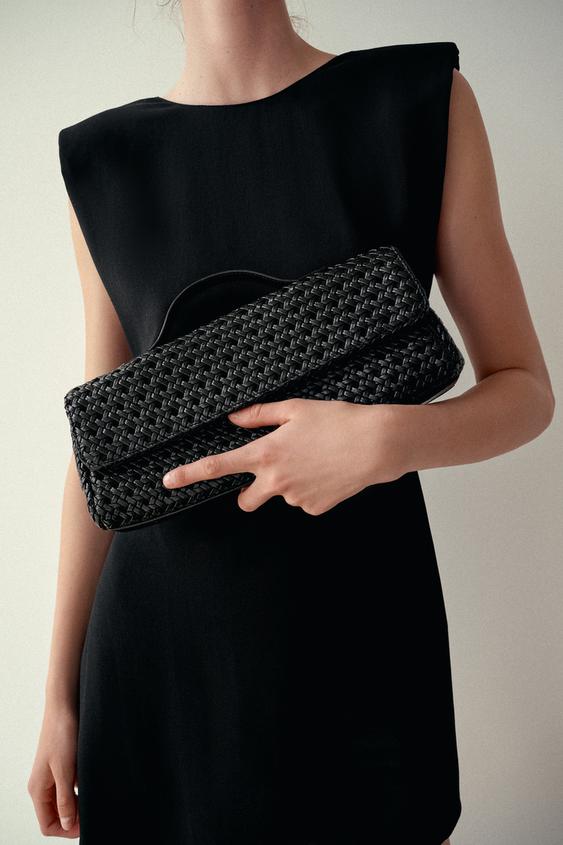 BRAIDED CLUTCH BAG - Black by Zara - Image 0
