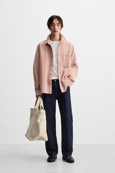 CONTRAST WASHED OVERSHIRT - Faded pink by Zara - Image 0