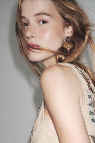 STONE EARRINGS - Gold / Silver by Zara