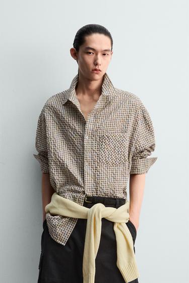 RELAXED FIT TEXTURED CHECK SHIRT - Multicoloured by Zara
