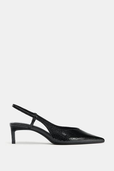 TEXTURED SLINGBACK SHOES - Black by Zara