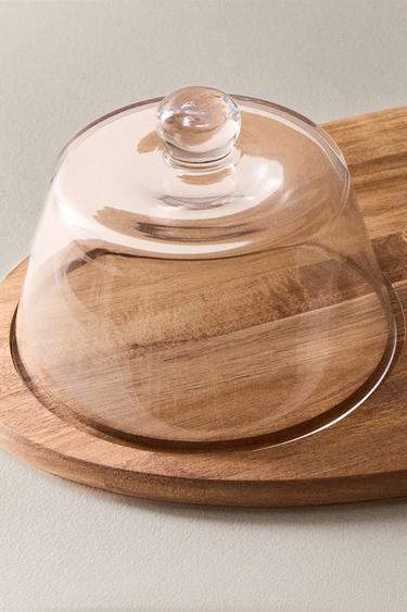 WOODEN TRAY WITH DOME - Light beige by Zara