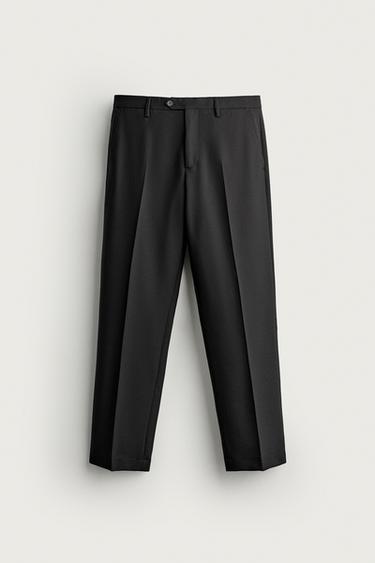 100% WOOL SUIT TROUSERS - Black by Zara