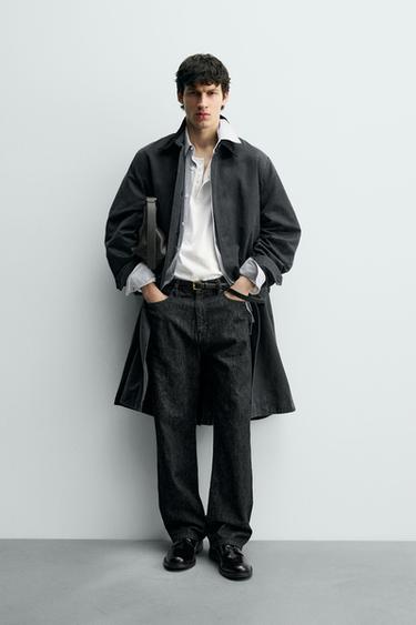WAXED TRENCH COAT - Blue by Zara