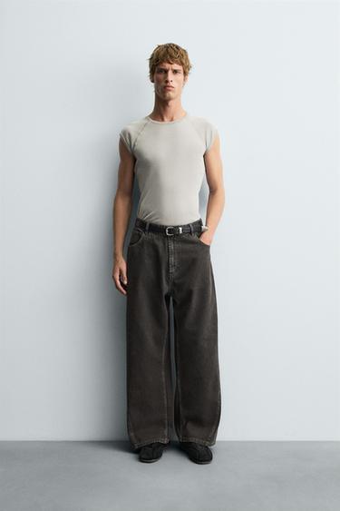 TWIST SEAM RELAXED FIT TROUSERS - Dark grey by Zara - Image 0