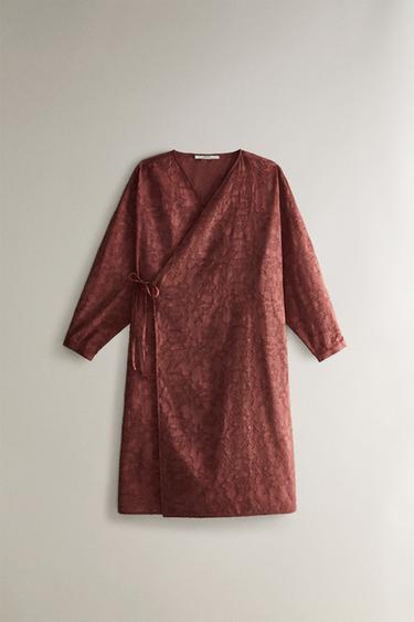 FLORAL JACQUARD KIMONO - Pink by Zara - Image 0