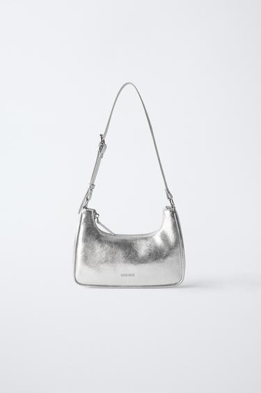 METALLIC SHOULDER BAG - Silver by Zara - Image 0