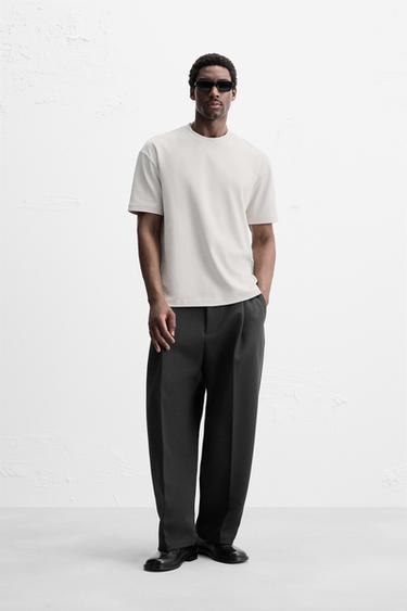 BASIC REGULAR FIT T-SHIRT - Pearl grey by Zara