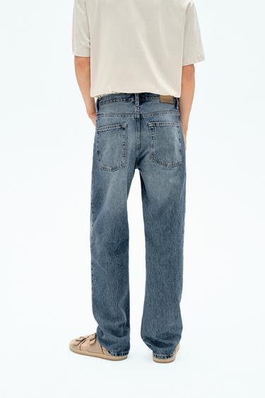STRAIGHT FIT JEANS - Mid-blue by Zara