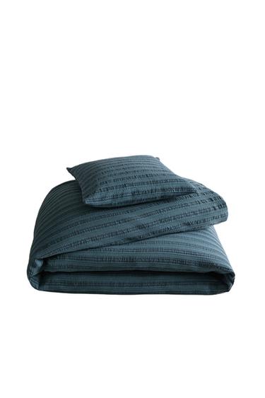 CHILDREN'S BEDSPREAD WITH RAISED STRIPES - Blue by Zara