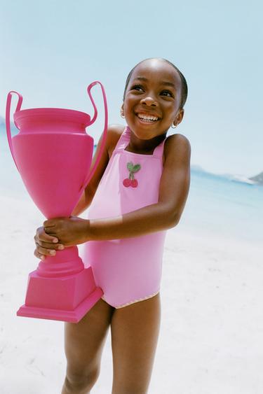 2-6 YEARS/ CHERRY CROCHET SWIMSUIT - Pink by Zara