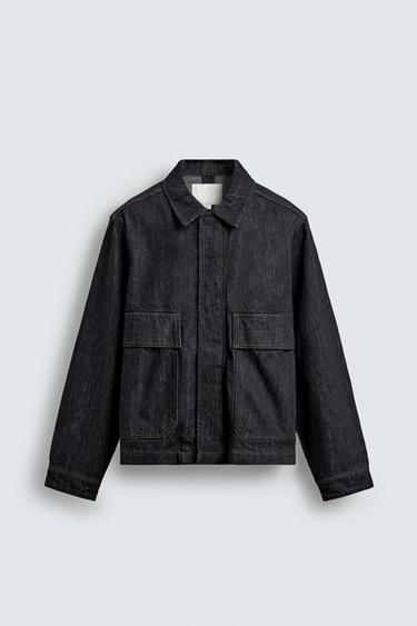 DENIM JACKET WITH POCKETS - Indigo by Zara