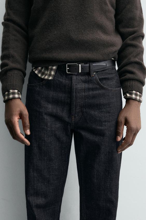 REVERSIBLE LEATHER BELT - Black by Zara - Image 0