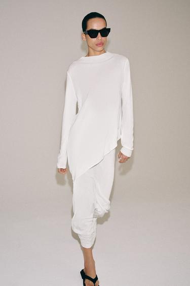 KNIT MIDI SKIRT - White by Zara