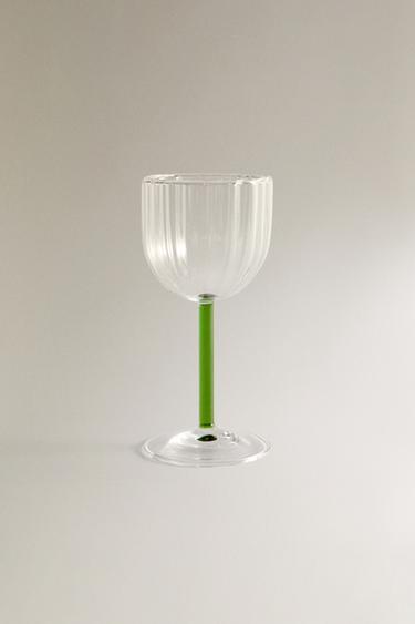 BOROSILICATE GLASS WITH COLOURED STEM - Green by Zara - Image 0