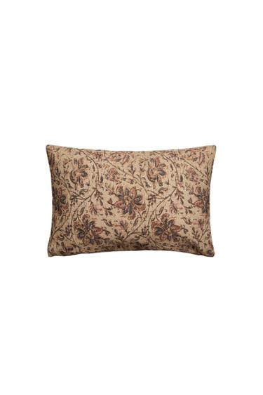 FLORAL PRINT CUSHION COVER - Light beige by Zara