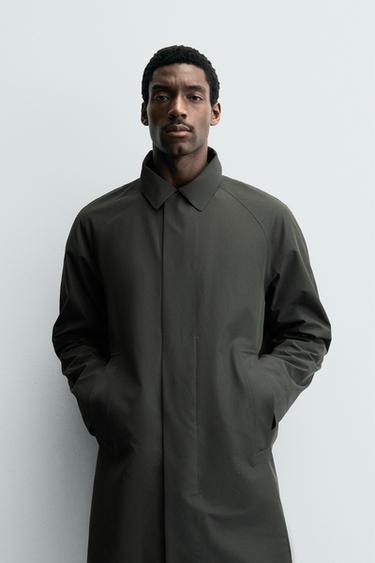 WATER-REPELLENT TECHNICAL COAT - Dark khaki by Zara