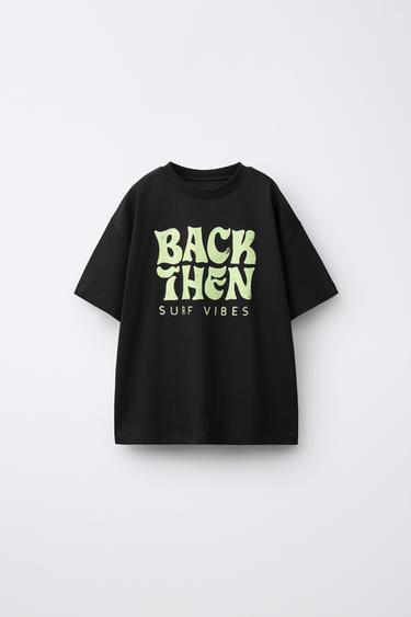 PRINTED T-SHIRT - Black by Zara
