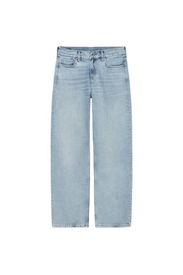 ZW COLLECTION LOW-RISE STRAIGHT JEANS - Light blue by Zara