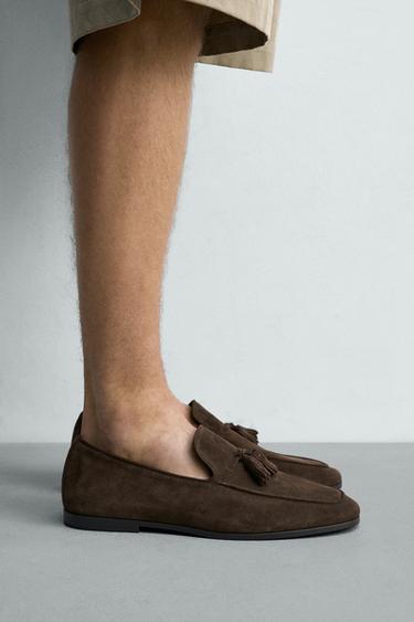 LEATHER TASSEL LOAFERS - Brown by Zara - Image 0