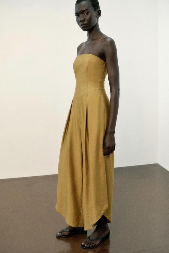 ASYMMETRIC HEM JUMPSUIT - camel by Zara - Image 0