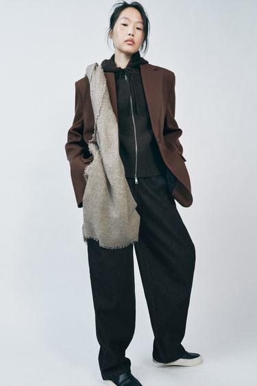 RUSTIC WOOL SCARF - Brown / Taupe by Zara - Image 0