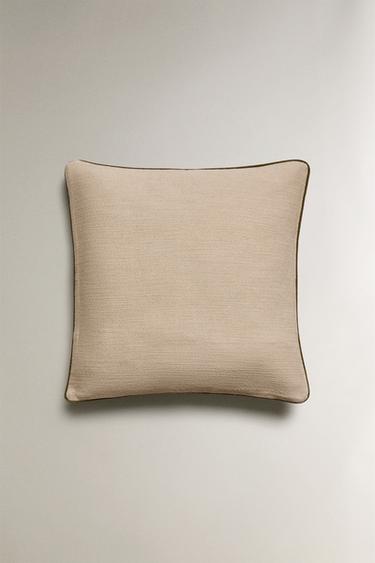 CUSHION COVER WITH PIPING - Ecru by Zara - Image 0