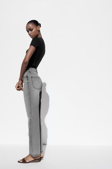 TRF MOM FIT HIGH-WAIST JEANS - Light grey by Zara