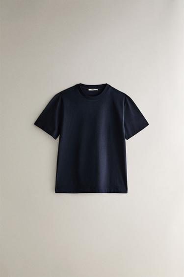 SHORT SLEEVE T-SHIRT - Navy blue by Zara - Image 0