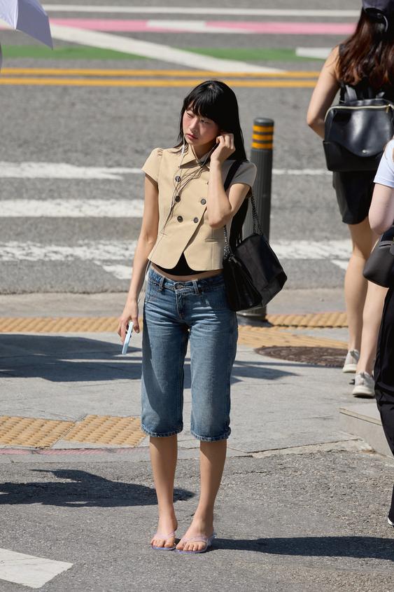 DOUBLE-BREASTED SHORT SLEEVE JACKET - camel by Zara - Image 0