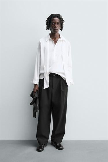 FLOWING SHIRT WITH BOW - Oyster-white by Zara - Image 0
