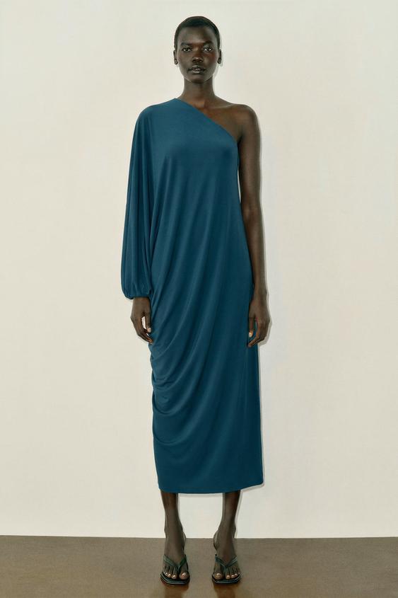 FLOWING ASYMMETRIC DRESS - Light blue by Zara - Image 0