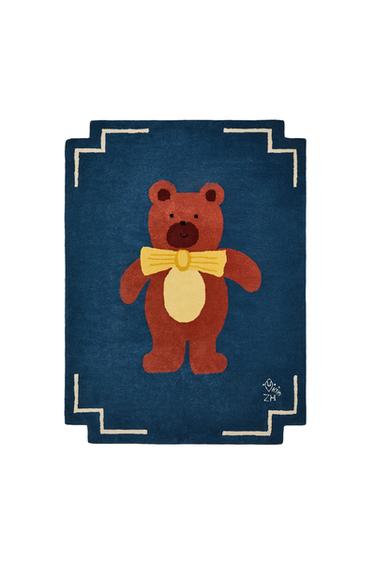 KIDS' BEAR WOOL RUG X THE ANIMALS OBSERVATORY - Blue by Zara