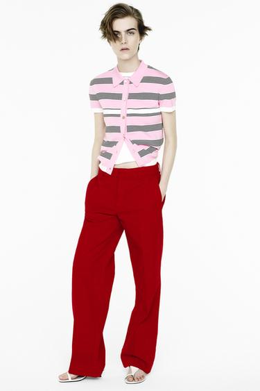 ZW COLLECTION CHINO MID-WAIST JEANS - Red by Zara - Image 0