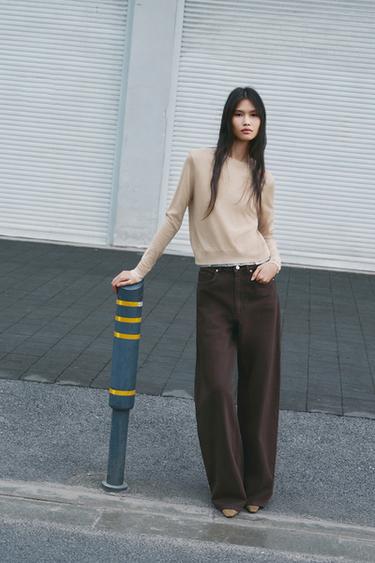 WOOL BLEND KNIT SWEATER - Sand by Zara