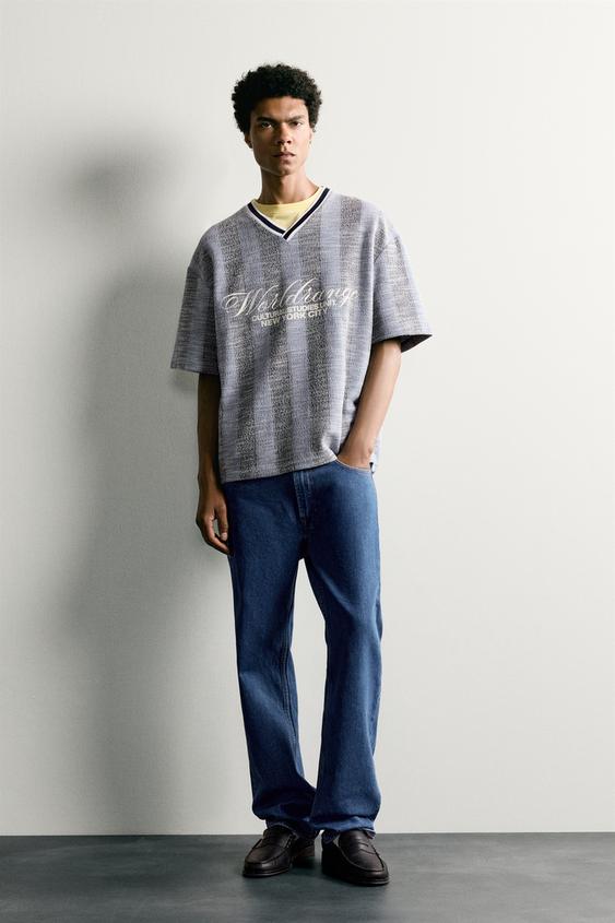 RETRO FOOTBALL JACQUARD EMBROIDERED SWEATSHIRT - blue/black by Zara - Image 0