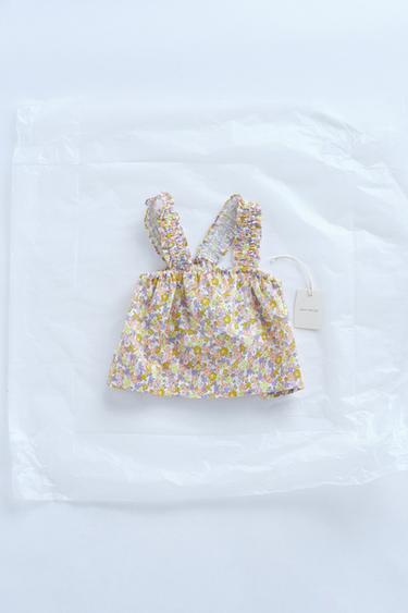 TIMELESZ - FLORAL PRINT TOP - Apricot by Zara - Image 0
