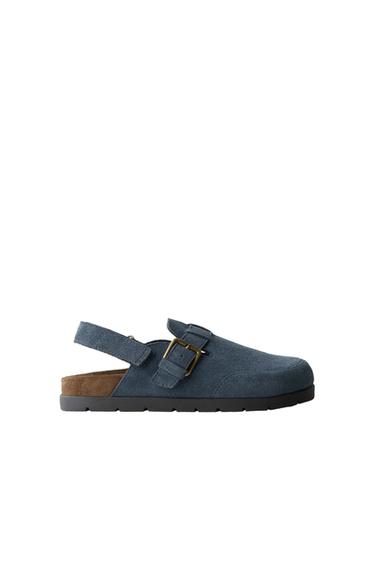 STORIESZ - SPLIT SUEDE CLOGS - Blue by Zara