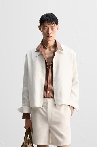 100% LINEN JACKET - White by Zara