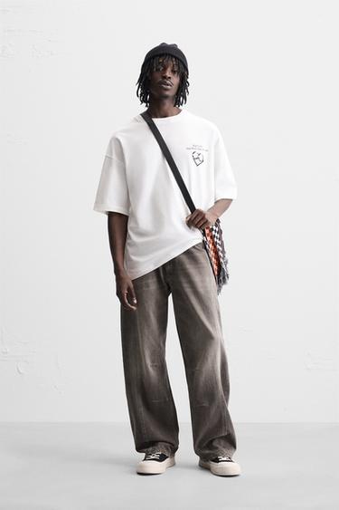 SLOGAN PRINT T-SHIRT - Oyster-white by Zara - Image 0