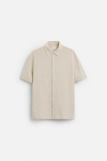 TEXTURED REGULAR FIT SHIRT - Light beige by Zara