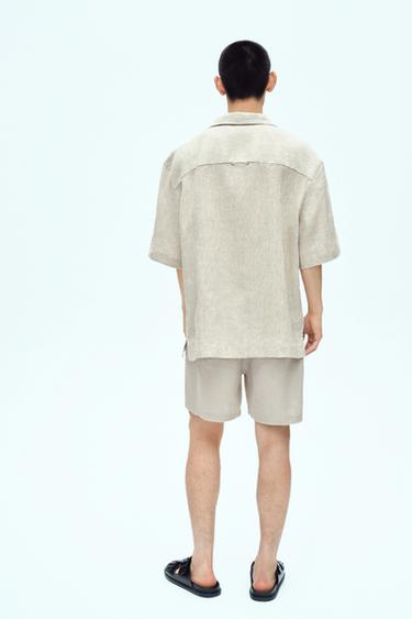 100% LINEN SHIRT - Light beige by Zara