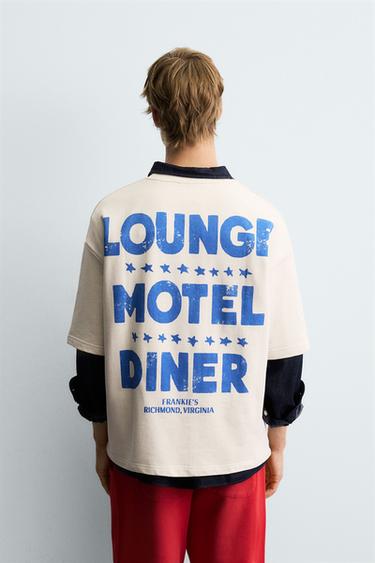 WASHED GRAPHIC PRINT SWEATSHIRT - Mid-ecru by Zara