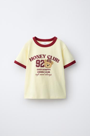 CONTRAST PIPING T-SHIRT - Light yellow by Zara