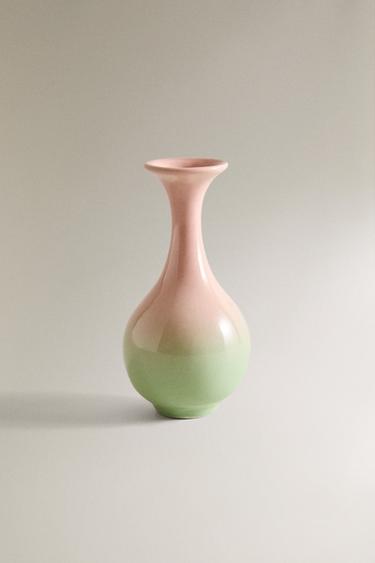 SMALL OMBRÉ CERAMIC VASE - Pink by Zara