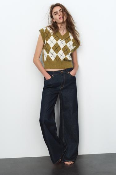 DIAMOND JACQUARD WAISTCOAT - Green by Zara - Image 0