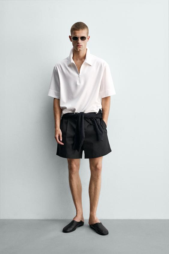 TECHNICAL ZIP-UP POLO SHIRT - White by Zara - Image 0